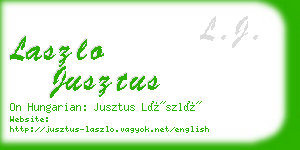 laszlo jusztus business card